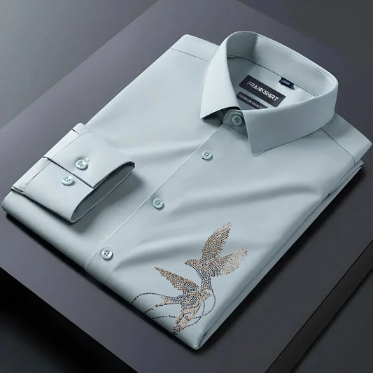 Two Bird Designer Premium Cotton Without Pocket Solid Shirt for Man (Pista)