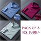 Pack of 3 Premium Cotton Shirt for Man (Denim Blue, Maroon and Pista)