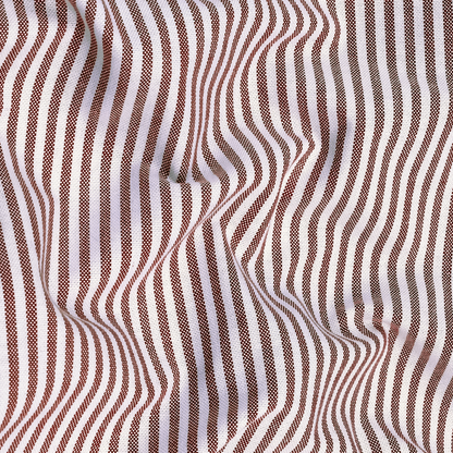 New Brown Button Down Oxford Cotton Stripe Shirt