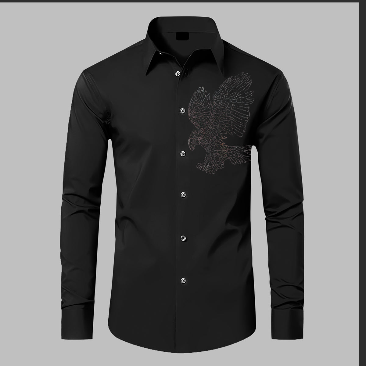 Eagle Designer Premium Cotton Without Pocket Solid Shirt for Man (Black)