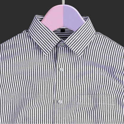New Black Stripe Down Button Oxford Cotton Shirt (FS041)