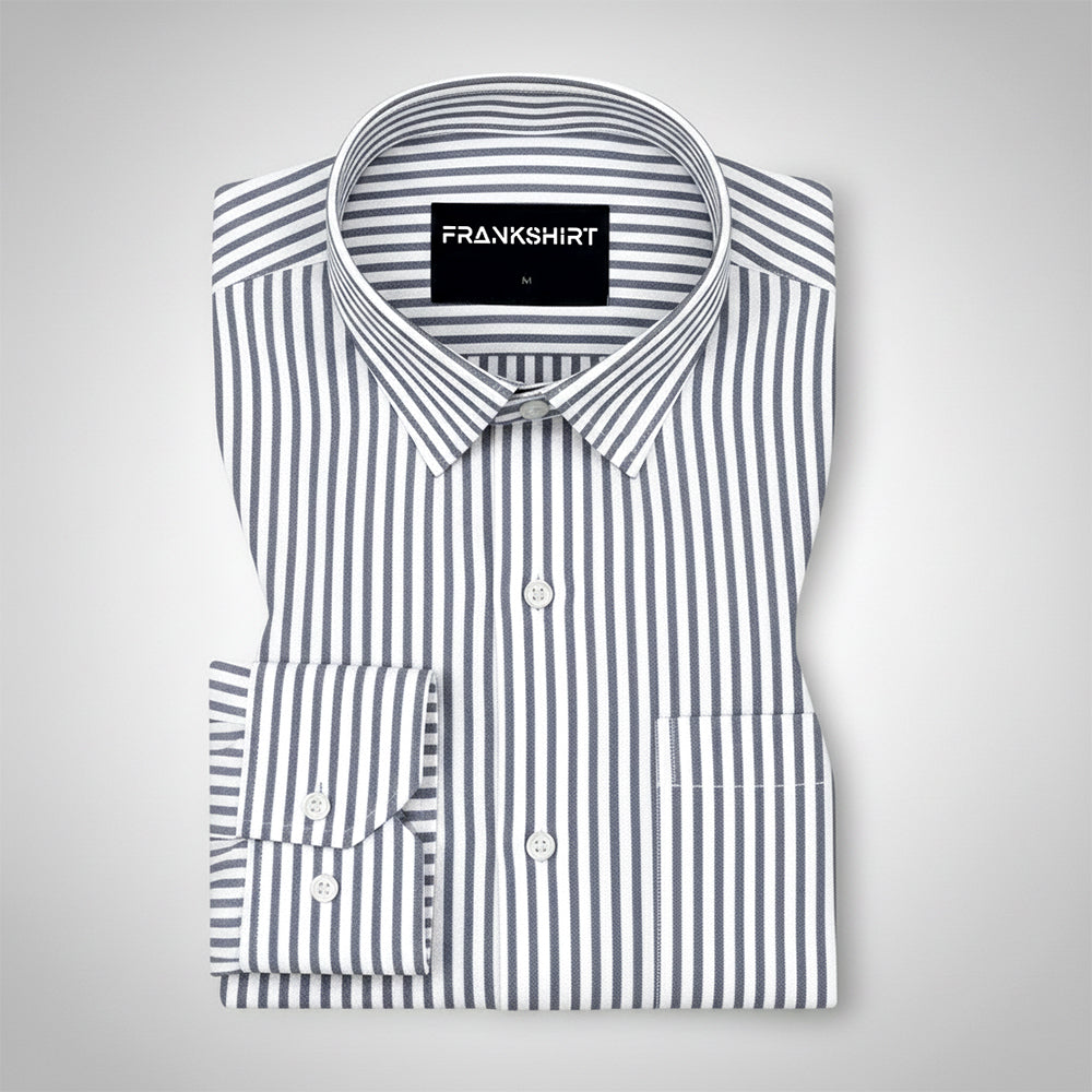 New Black Stripe Down Button Oxford Cotton Shirt (FS041)