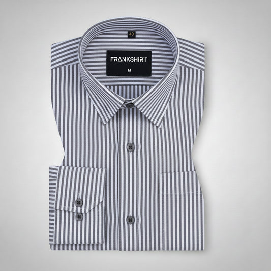 Black Stripe Down Button Oxford Cotton Shirt (FS041)