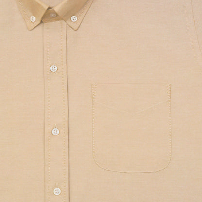 Cream Oxford Cotton Shirt For Man