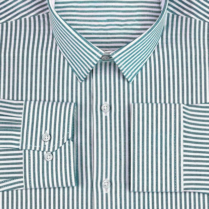 Sea Green Oxford Cotton Stripe Shirt For Man