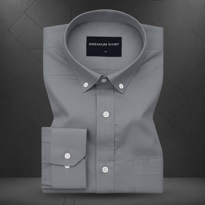 Pack of 2 Oxford Cotton Shirt For Men (White & Dark Grey)