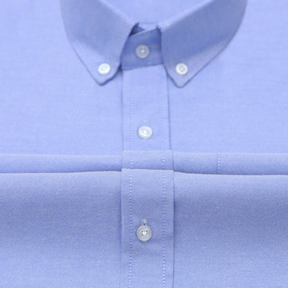 Denim Blue Oxford Cotton Shirt For Man
