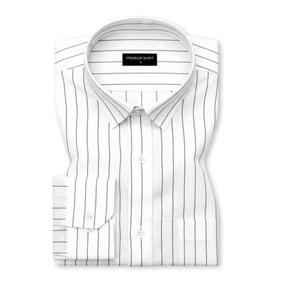 White dress shirt with black stripes on a white background