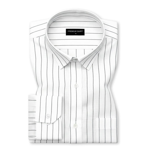 Fine Black Pinstripe Linen Shirt