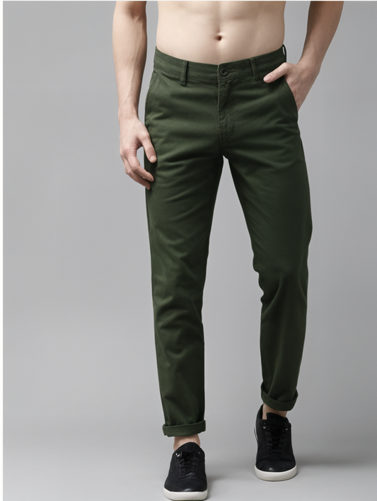 Frankshop Exclusive Casual Trouser for Men (Bottle Green)