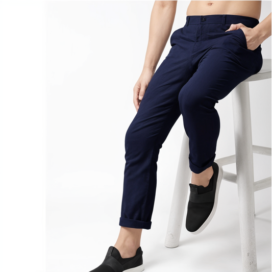 Frankshop Exclusive Regular Range Casual Trouser for Men (Navy Blue)