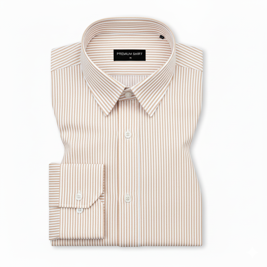 New Yellow Stripe Down Button Oxford Cotton Shirt (FS050)