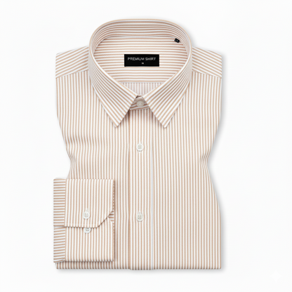 New Yellow Stripe Down Button Oxford Cotton Shirt (FS050)