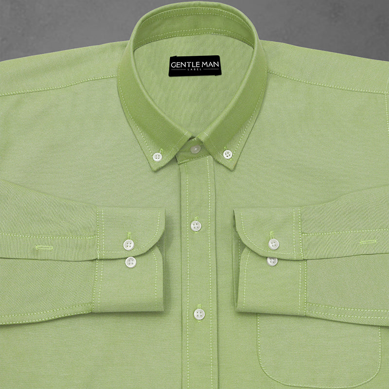 New Green Oxford Cotton Shirt For Men