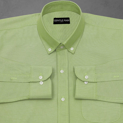 New Green Oxford Cotton Shirt For Men