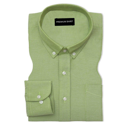 Green Oxford Cotton Shirt For Man