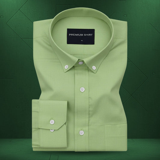 New Green Oxford Cotton Shirt For Men