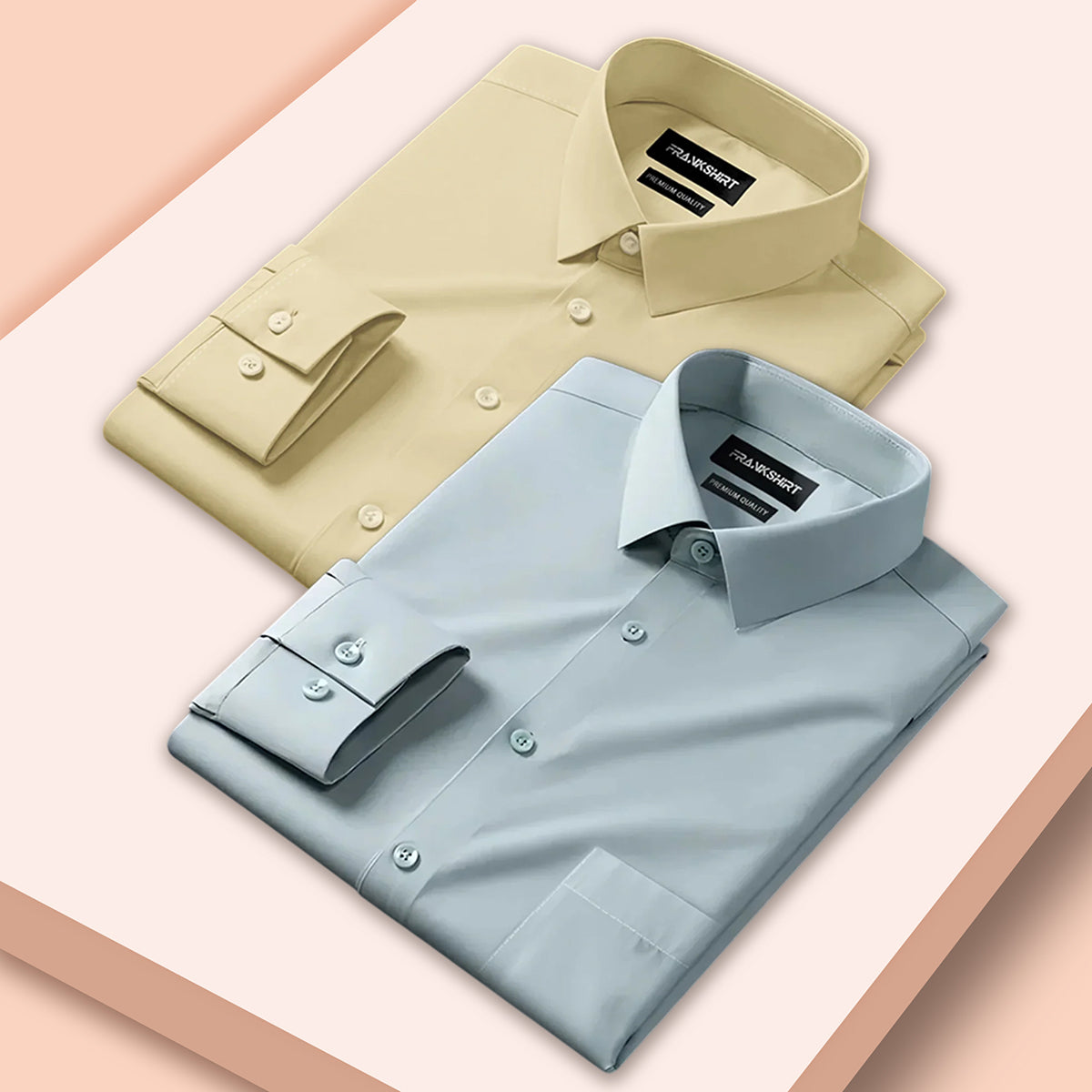 Pack of 2 Premium Cotton Shirt for Man (Lemon And Pista)
