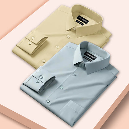 Pack of 2 Premium Cotton Shirt for Man (Lemon And Pista)