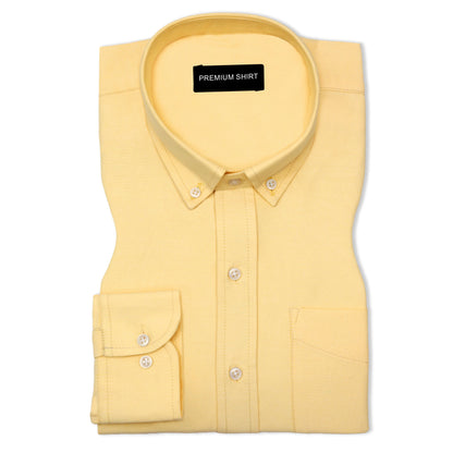 Lemon Oxford Cotton Shirt For Man