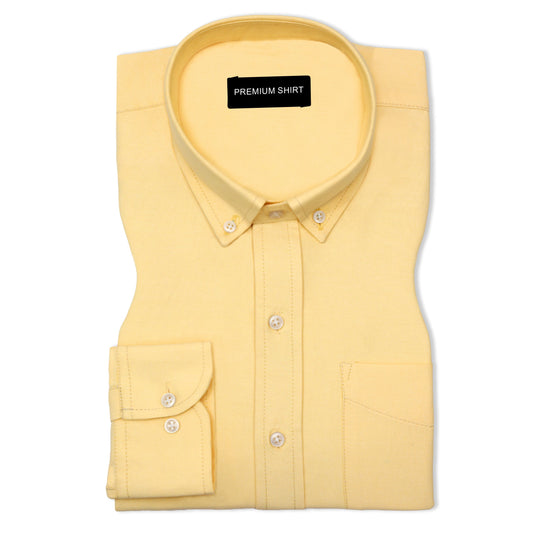 Lemon Oxford Cotton Shirt For Man