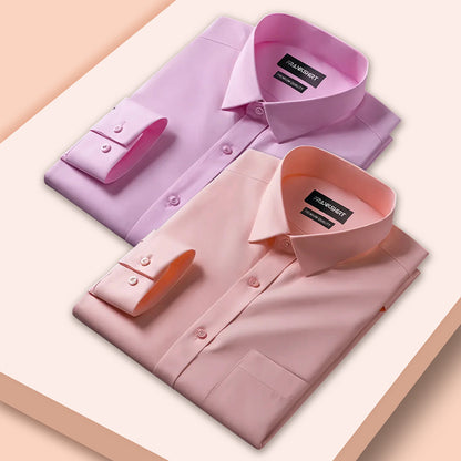 Pack of 2 Premium Cotton Shirt for Man (Light Pink And Peach)