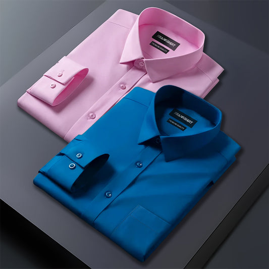 Pack of 2 Premium Cotton Shirt for Man (Light Pink And Royal Blue)