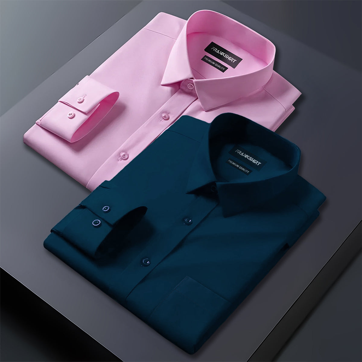 Pack of 2 Premium Cotton Shirt for Man (Light Pink And Royal Blue)