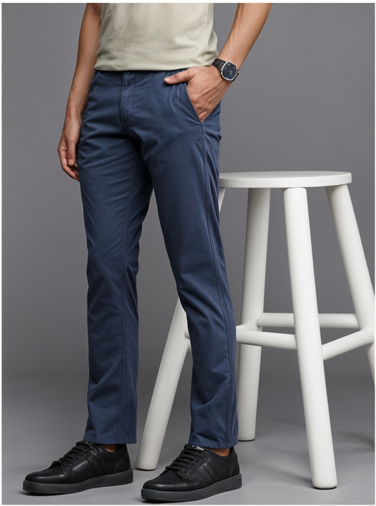 Men Pencil Color Slim Fit Chinos Trousers