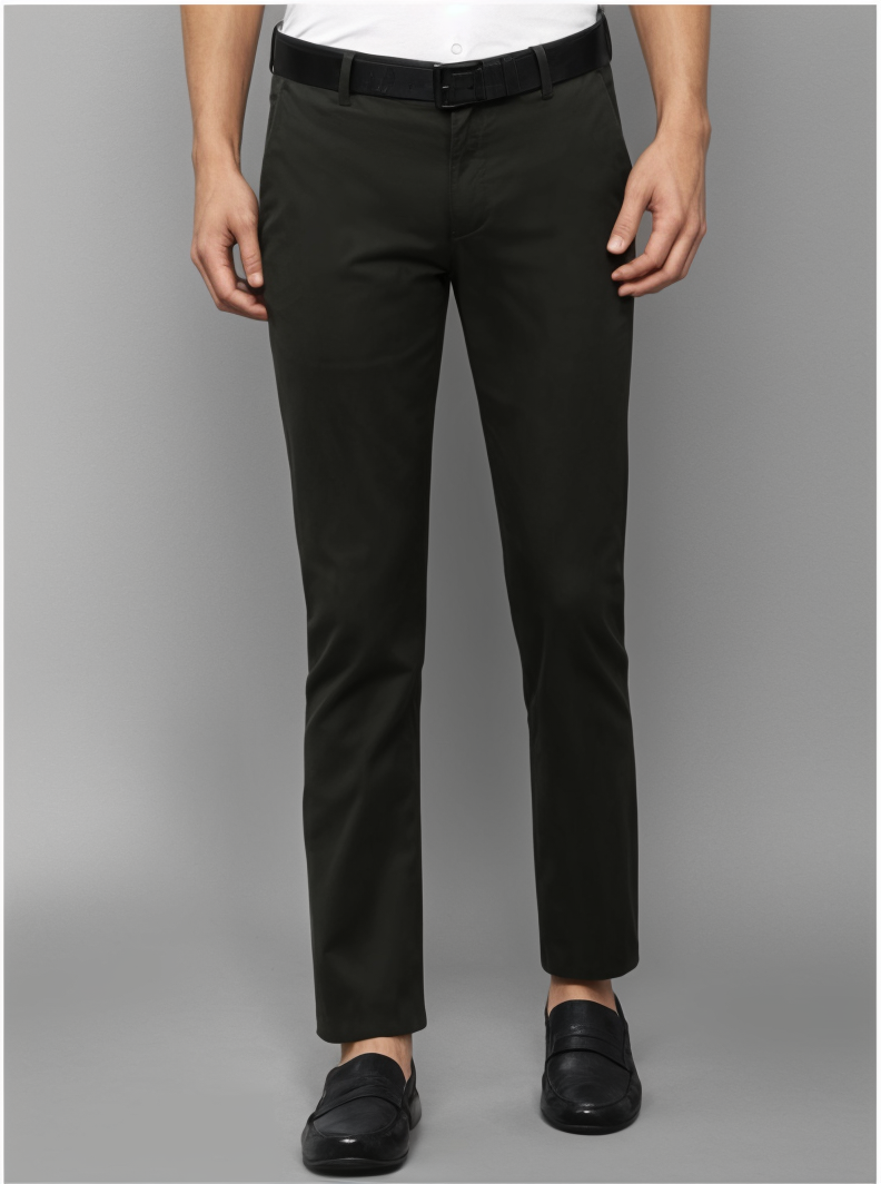 Men Slim Fit Smart Casual Trousers Black – Frankshop