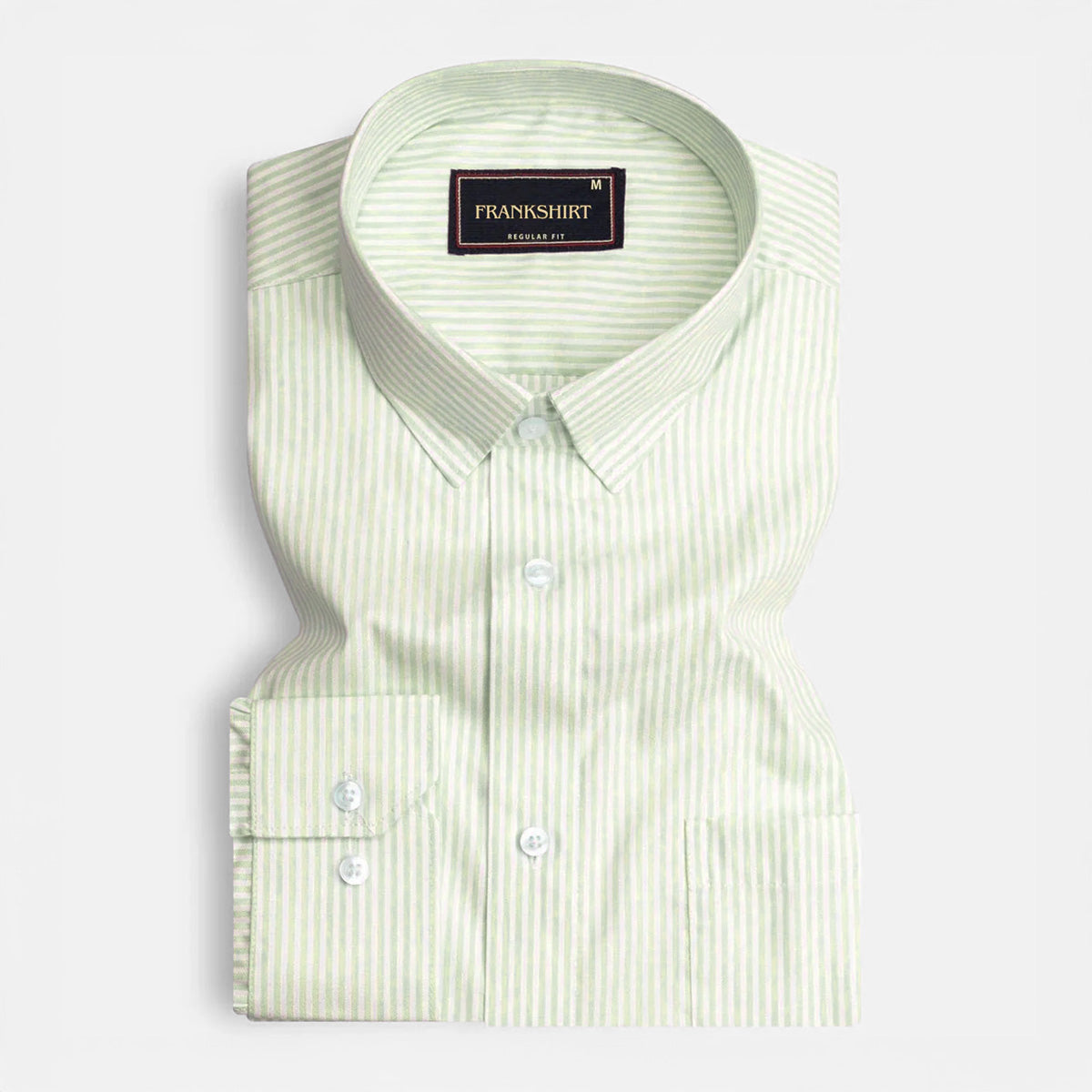 Mint Green Oxford Cotton Stripe Shirt For Man