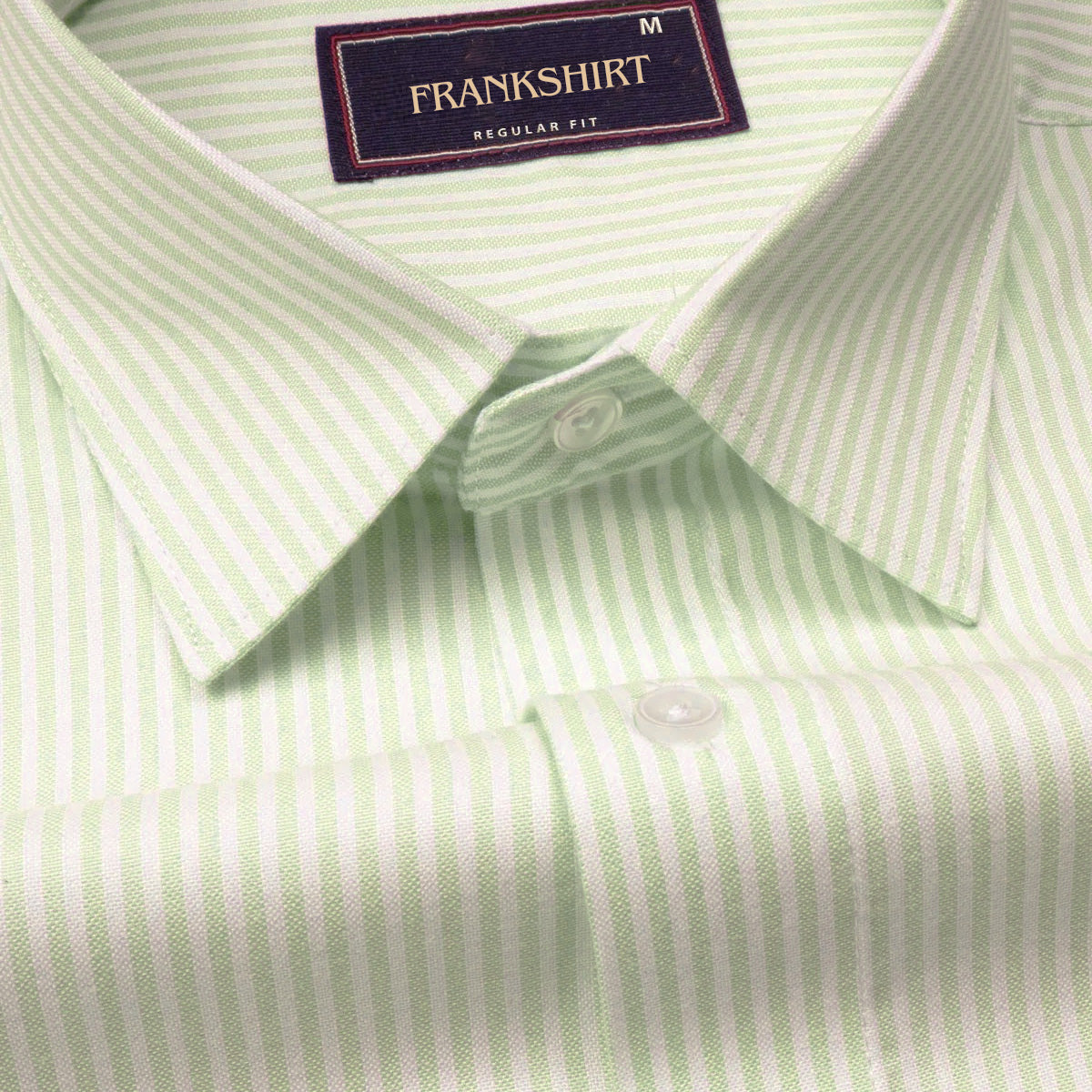 Mint Green Oxford Cotton Stripe Shirt For Man
