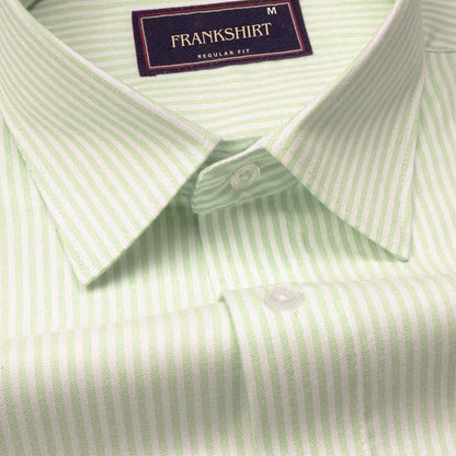 Mint Green Oxford Cotton Stripe Shirt For Man