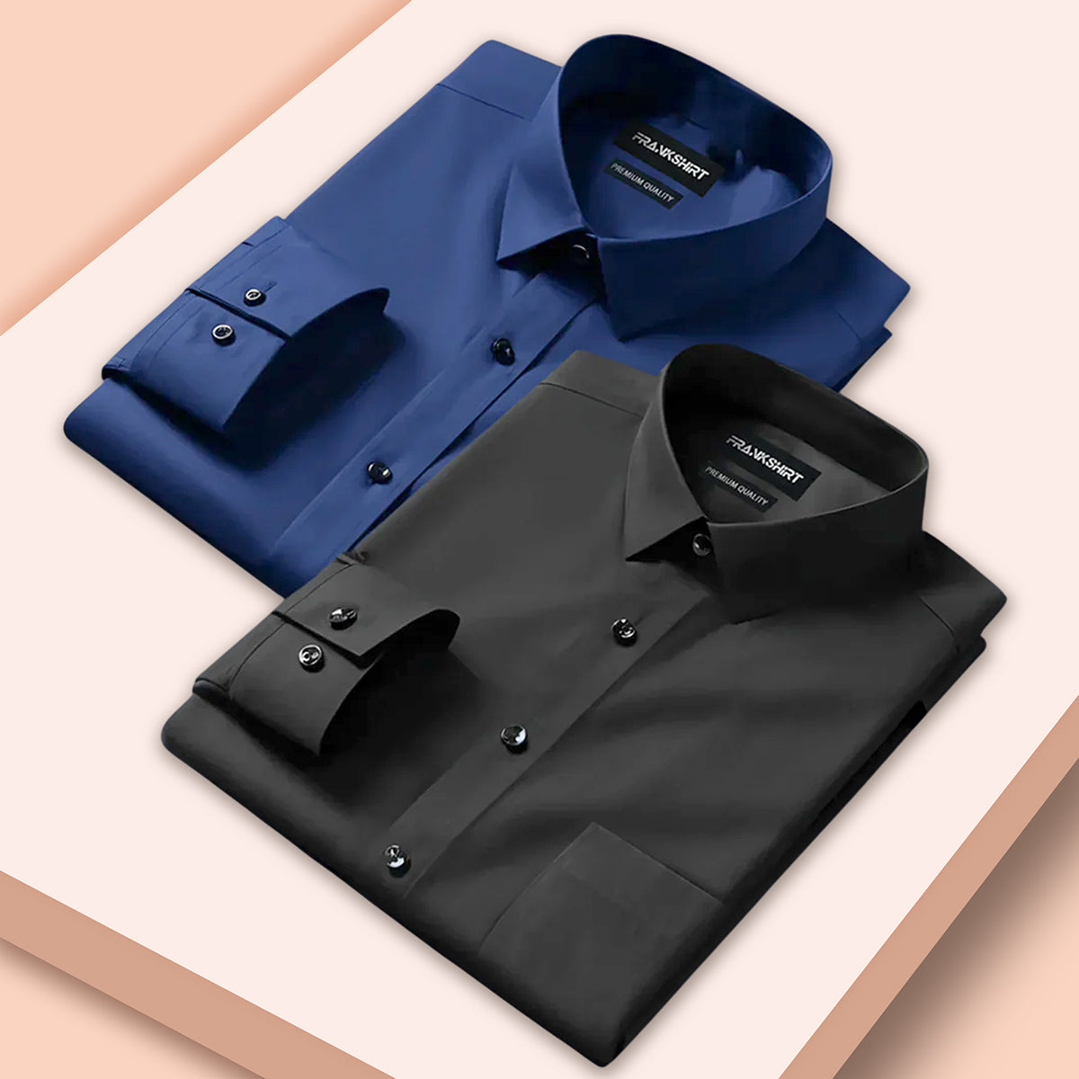 Pack of 2 Premium Cotton Shirt for Man (Navy Blue And Black)