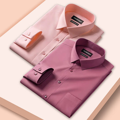 Pack of 2 Premium Cotton Shirt for Man (Peach And Solid Pink)