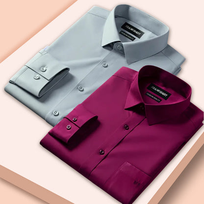 Pack of 2 Premium Cotton Shirt for Man (Pista and Maroon)