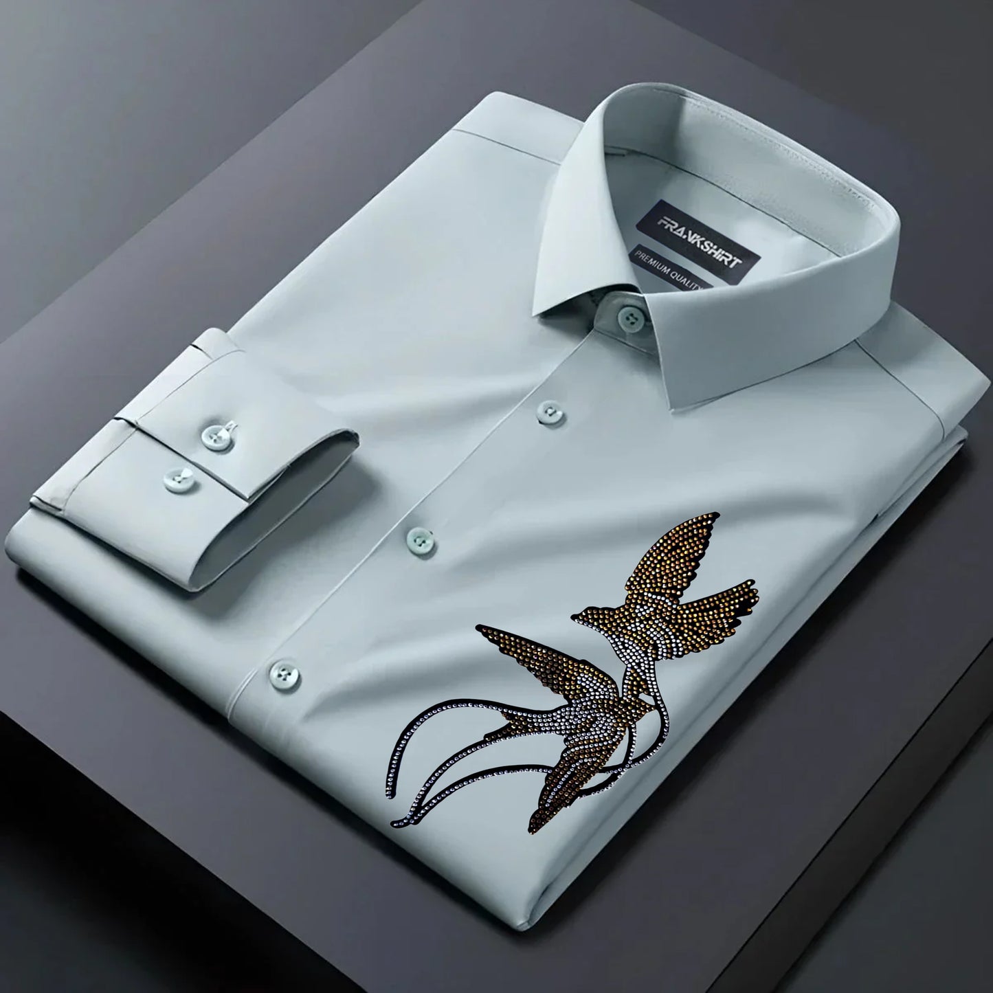 Two Bird Designer Premium Cotton Without Pocket Solid Shirt for Man (Pista)