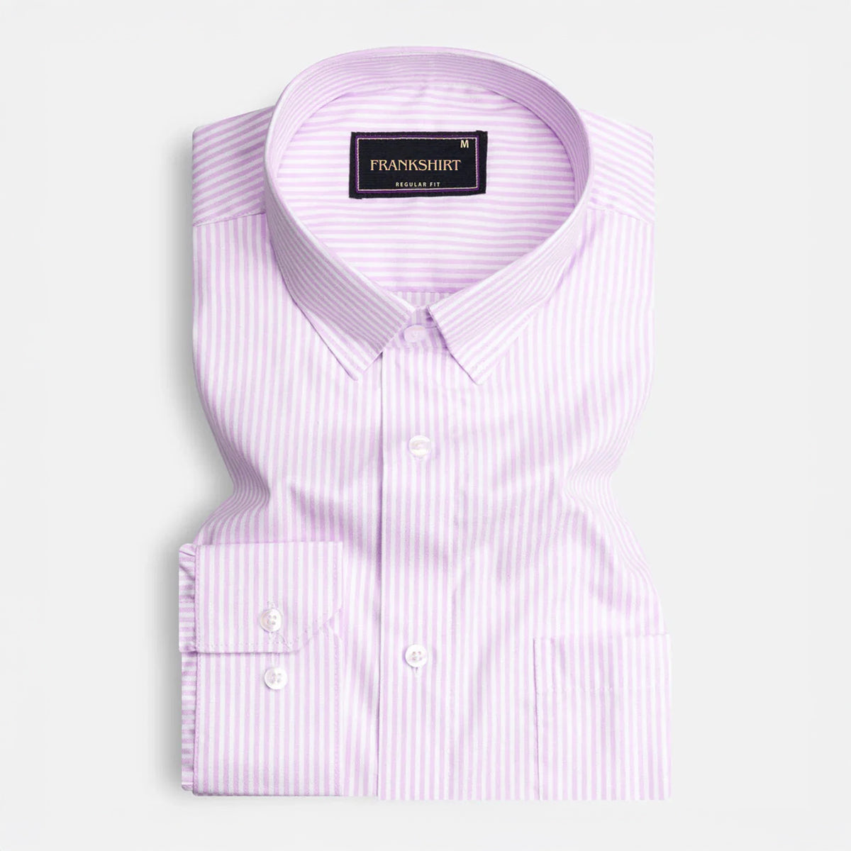 Purple Oxford Cotton Stripe Shirt For Man