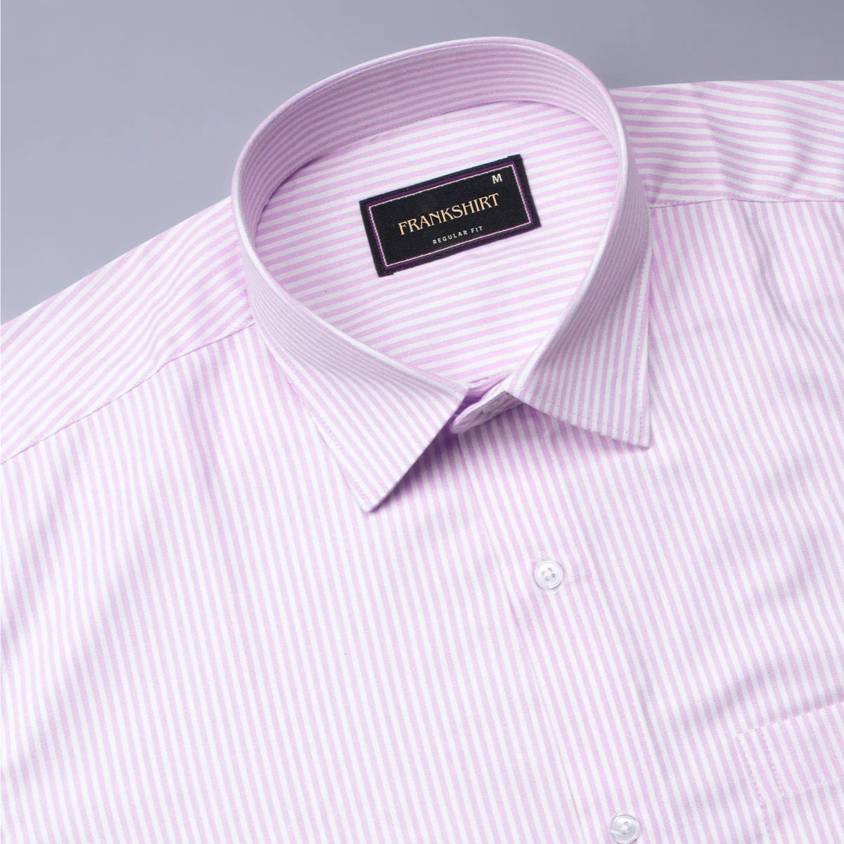 Purple Oxford Cotton Stripe Shirt For Man