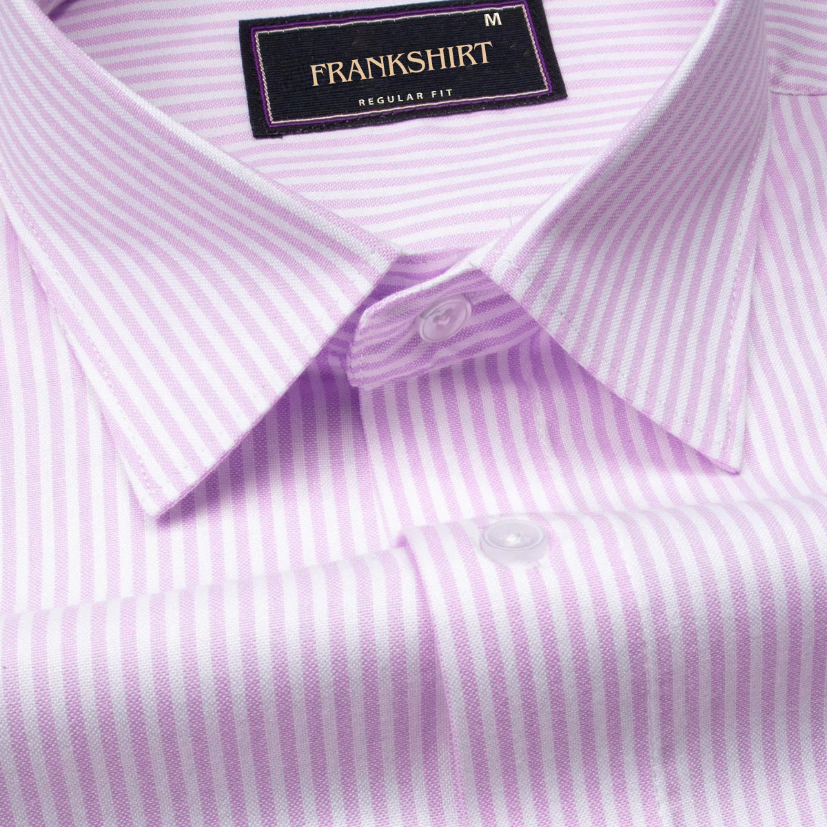 Purple Oxford Cotton Stripe Shirt For Man