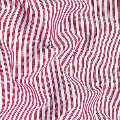 Red Oxford Cotton Stripe Shirt For Man
