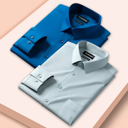 Pack of 2 Premium Cotton Shirt for Man (Royal Blue And Pista)