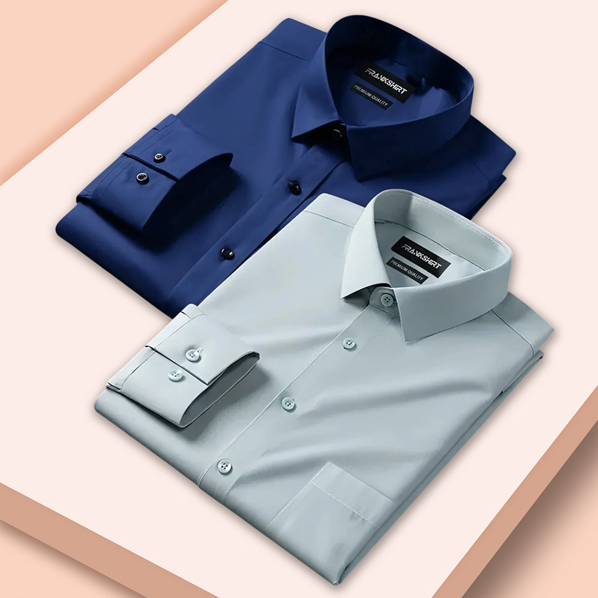 Pack of 2 Premium Cotton Shirt for Man (Royal Blue And Pista)