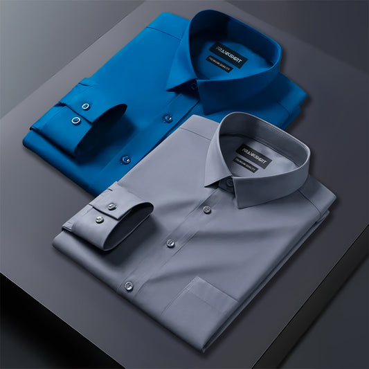 Pack of 2 Premium Cotton Shirt for Man (Royal Blue And Drak Grey)