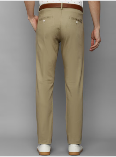 Men Khaki Slim Fit Chinos Trousers