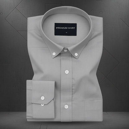 Pack of 2 Oxford Cotton Shirt For Men (White & Silver)