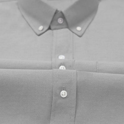 Silver Oxford Cotton Shirt For Man