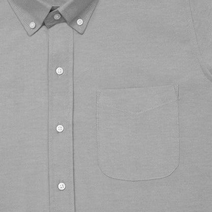 Silver Oxford Cotton Shirt For Man