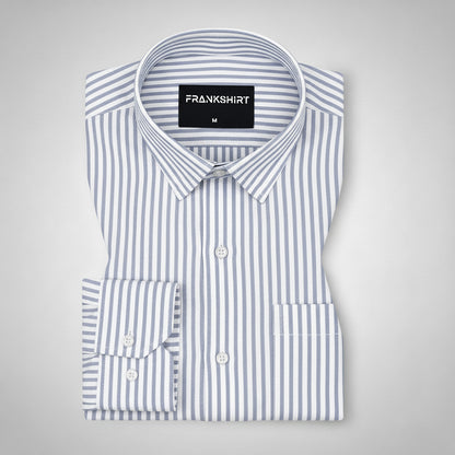 New Silver Stripe Down Button Oxford Cotton Shirt (FS049)