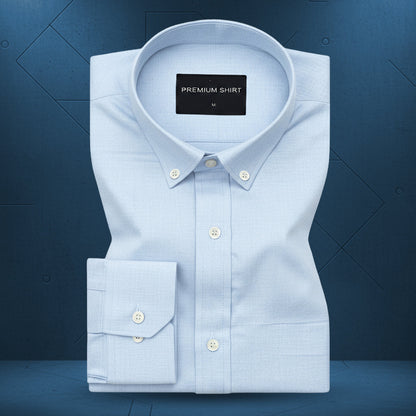 Pack of 2 Oxford Cotton Shirt For Men (Sky Blue & Beige)